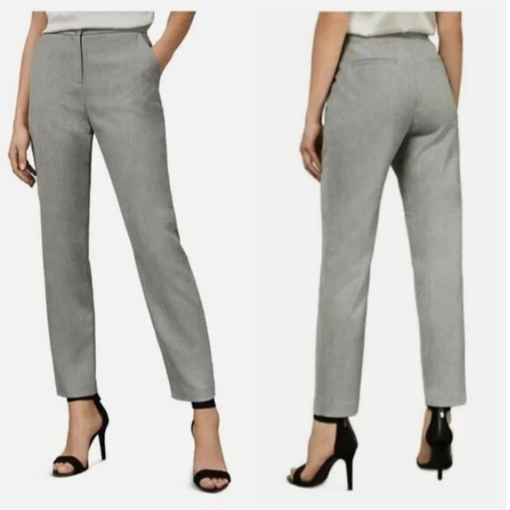 Ted Baker Michaht Textured Pants In Light Gray Women 3 (31x27.5) Designer NWOT